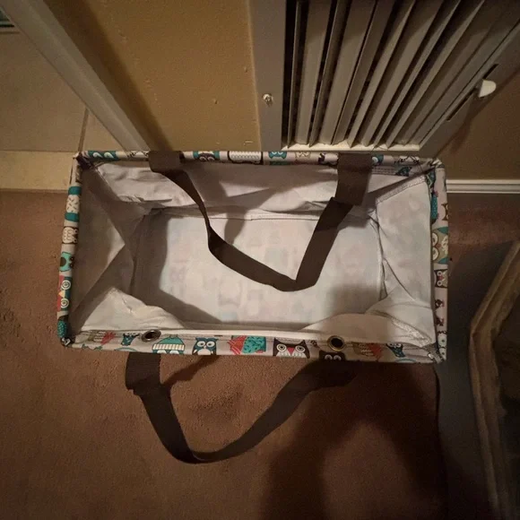 Gently used Thirty-One Owl Print Tote Bag Multicolor & NWT Clear Cover . - Picture 3 of 5